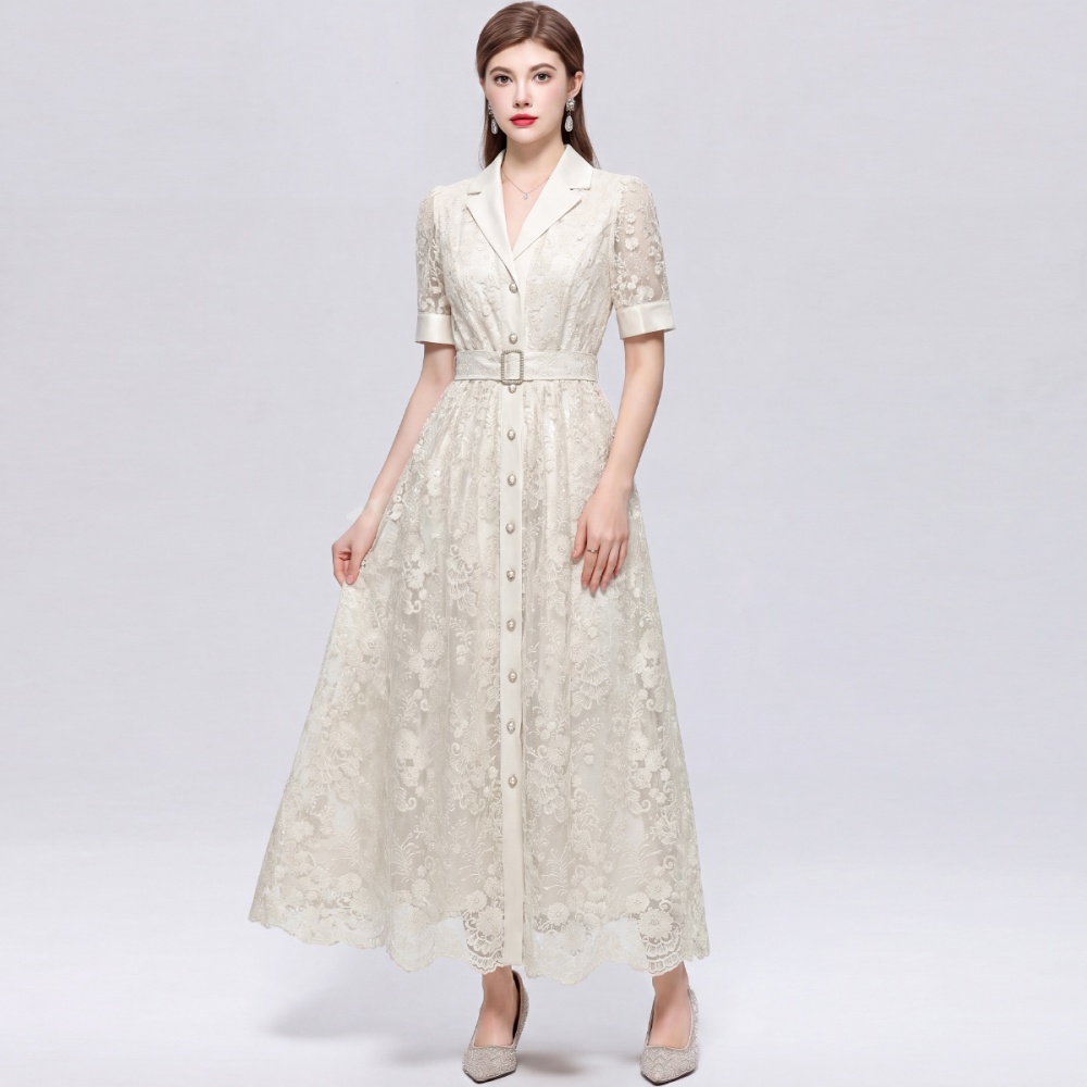 Slim short sleeve business suit light luxury dress