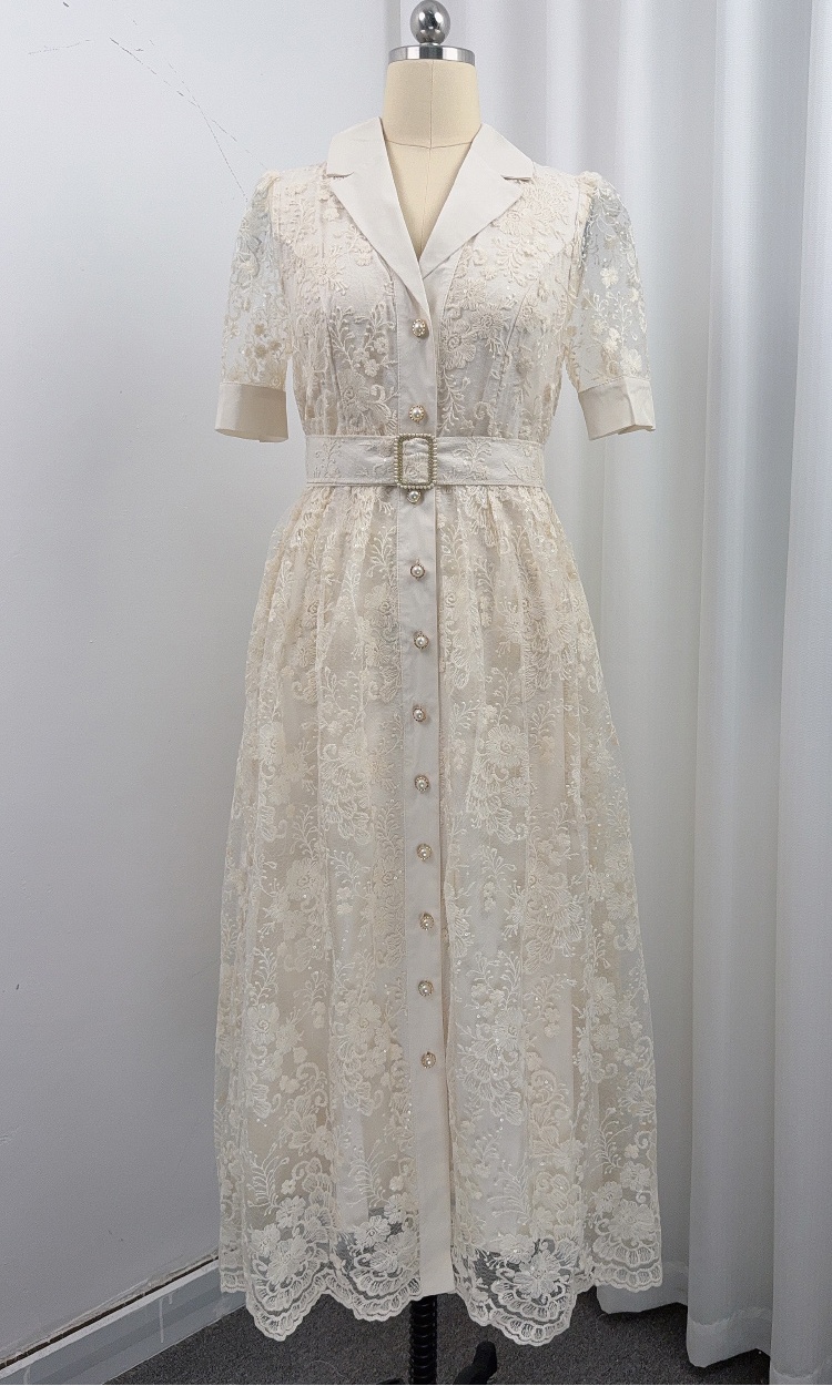 Slim short sleeve business suit light luxury dress