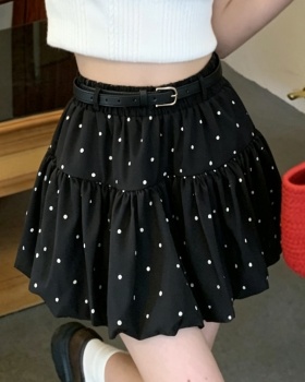 Elastic waist A-line skirt high waist short skirt for women
