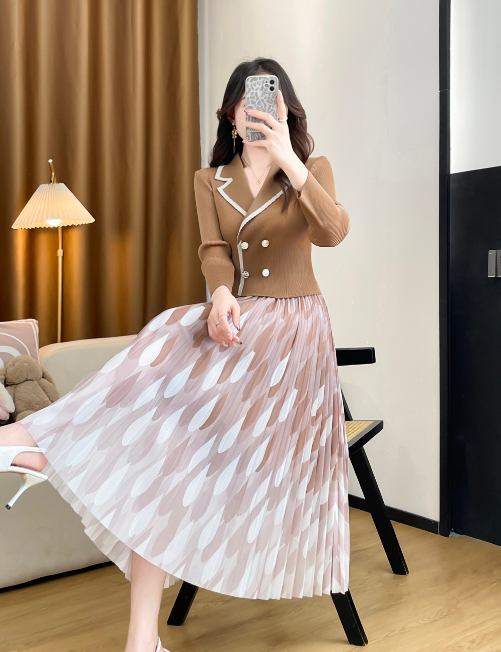 France style long dress Pleats Please business suit a set