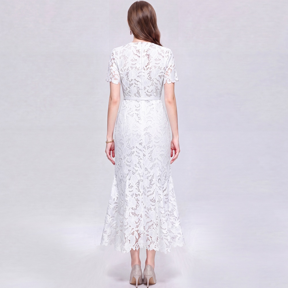 Slim temperament inside the ride hollow France style dress