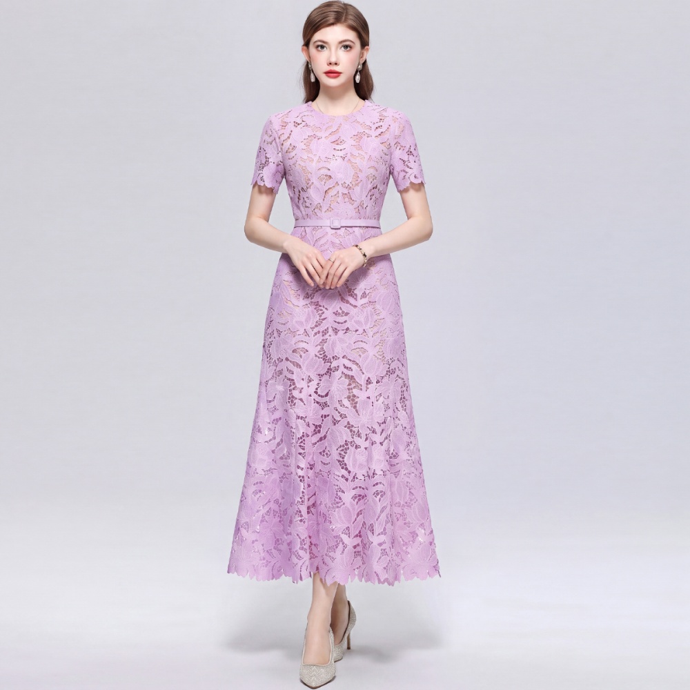 France style hollow retro short sleeve dress