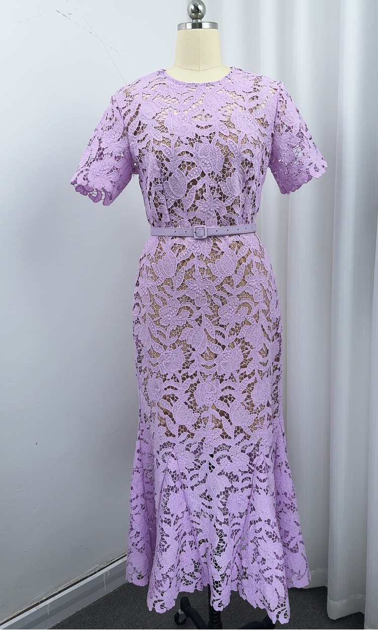 France style hollow retro short sleeve dress
