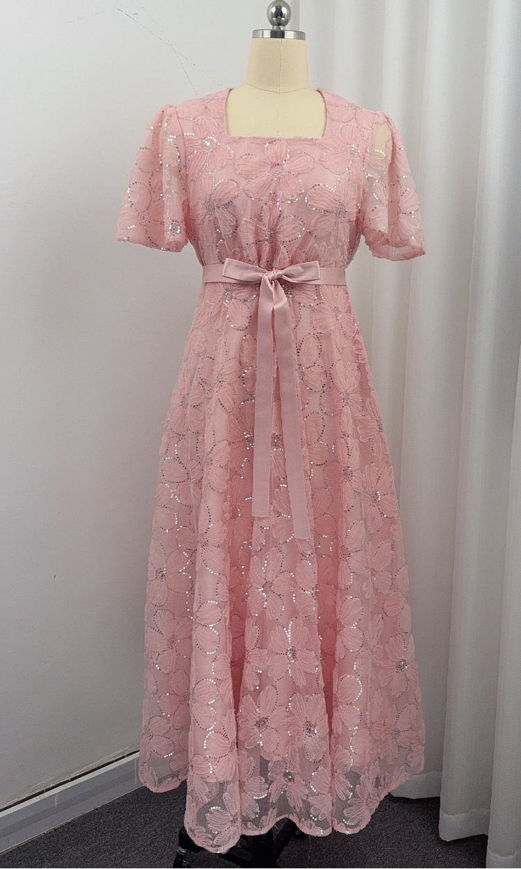 Pinched waist dress single-breasted long dress