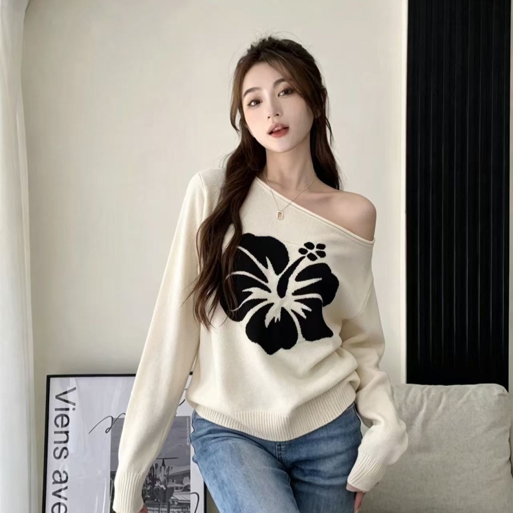 Autumn knitted sweater long sleeve spicegirl tops