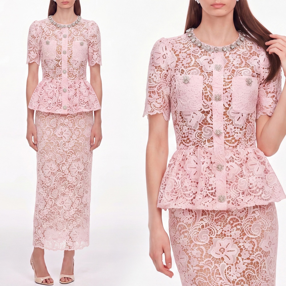 Puff sleeve tender lace France style dress for women