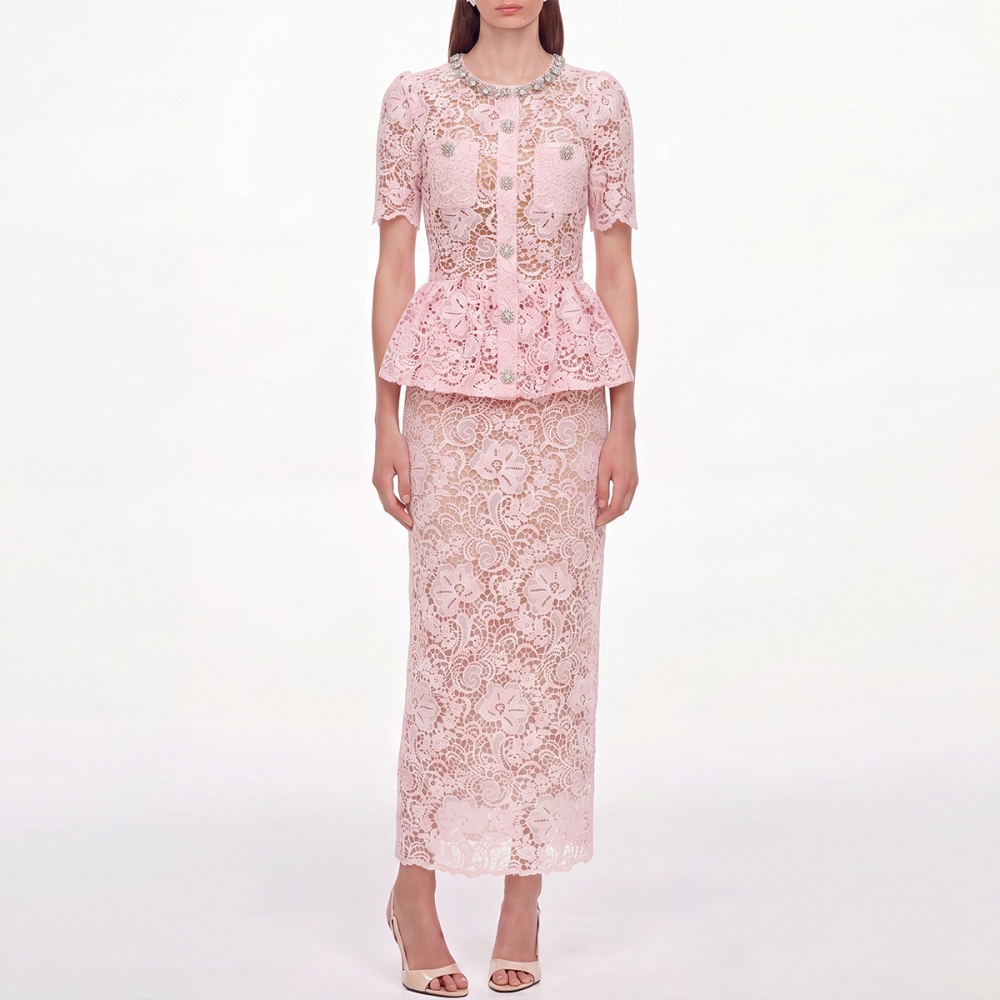 Puff sleeve tender lace France style dress for women