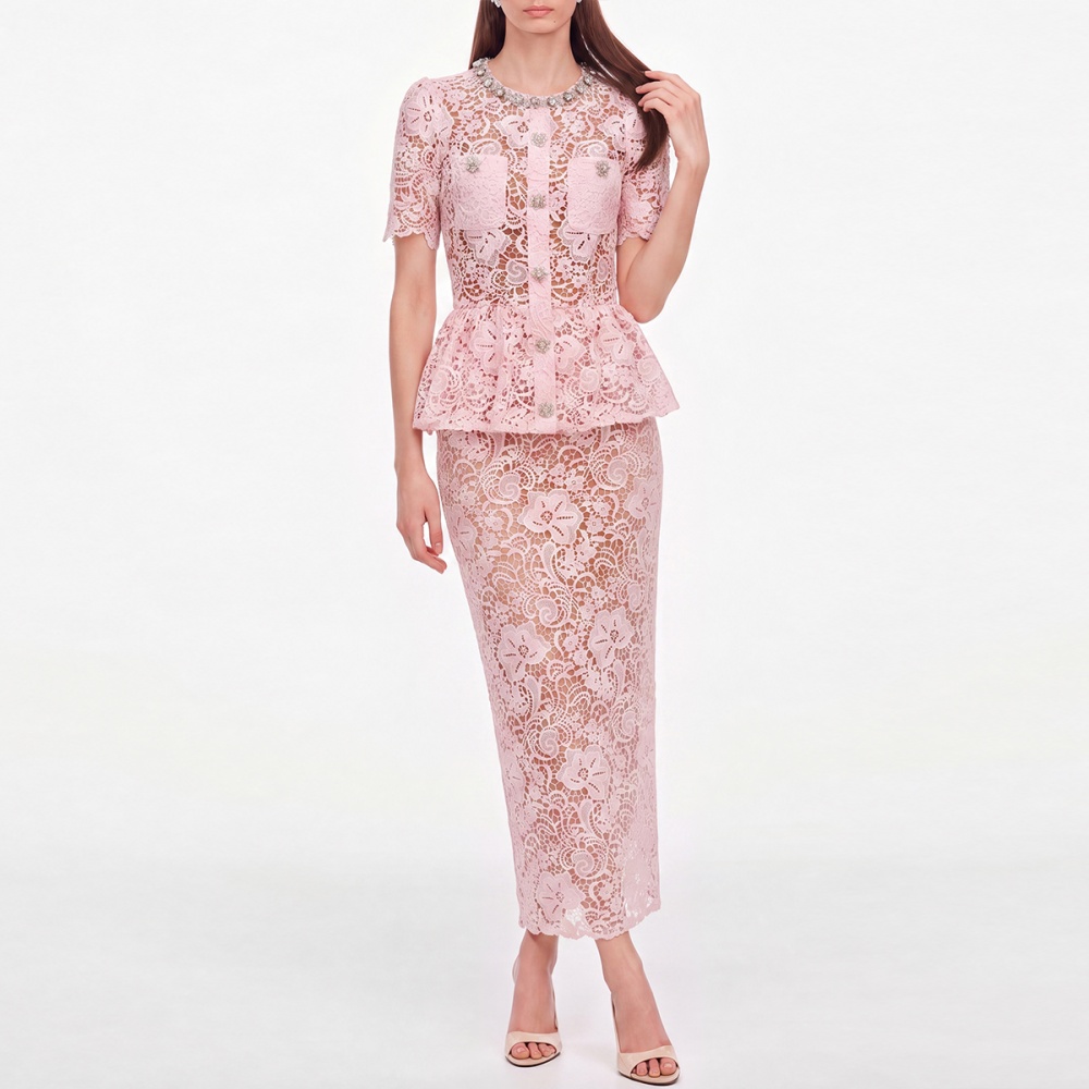 Puff sleeve tender lace France style dress for women
