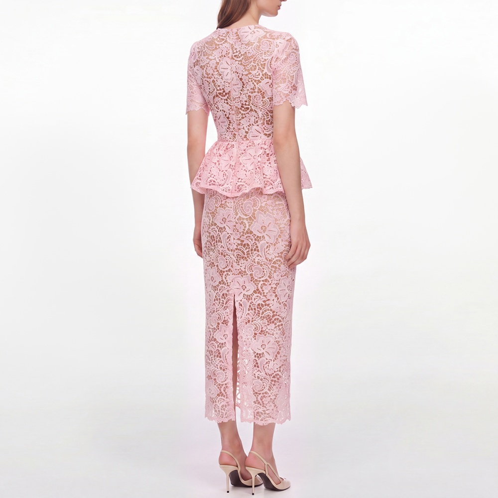 Puff sleeve tender lace France style dress for women