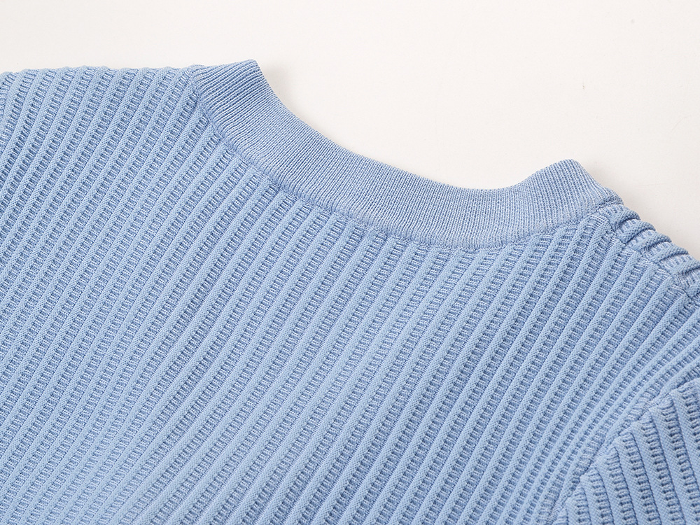All-match short sleeve dress knitted T-back