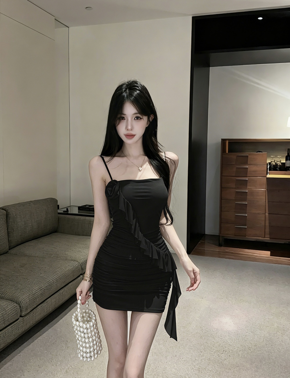 Tight dress drawstring T-back for women