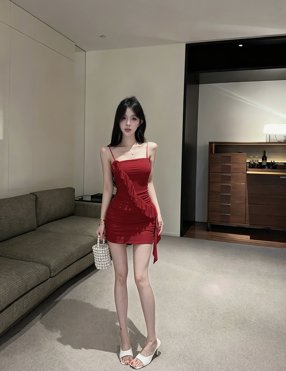 Tight dress drawstring T-back for women