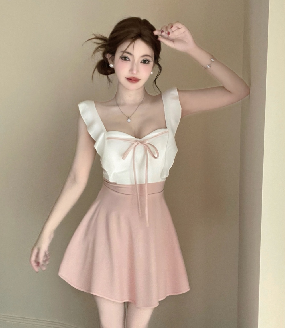 Sexy big skirt nightclub slim lotus leaf edges dress
