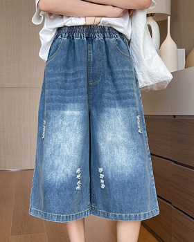 Seven tenths quality jeans elastic waist wide leg pants for women
