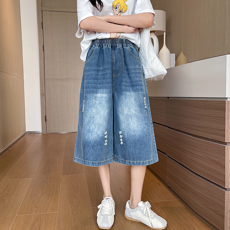 Seven tenths quality jeans elastic waist wide leg pants for women