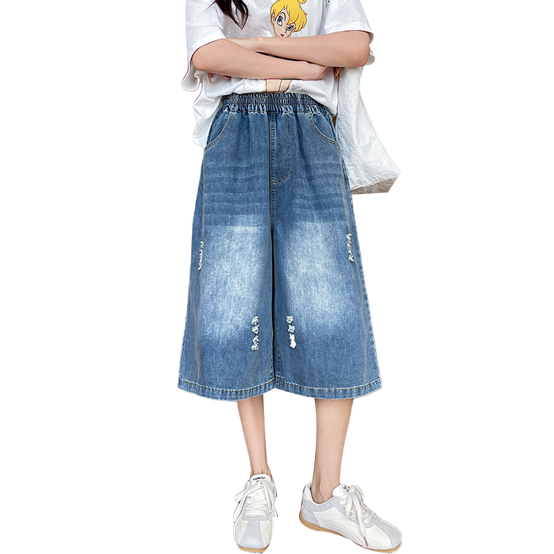 Seven tenths quality jeans elastic waist wide leg pants for women