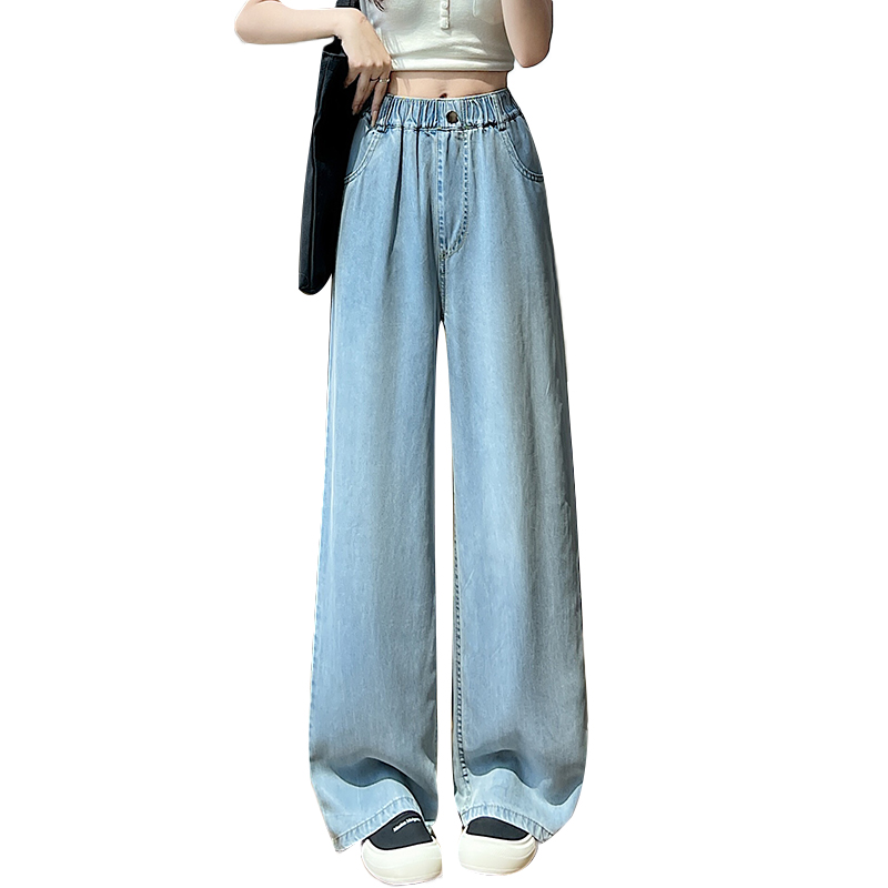 Ice silk straight long pants drape culottes