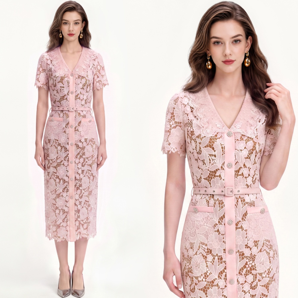 Short sleeve long dress tender dress for women