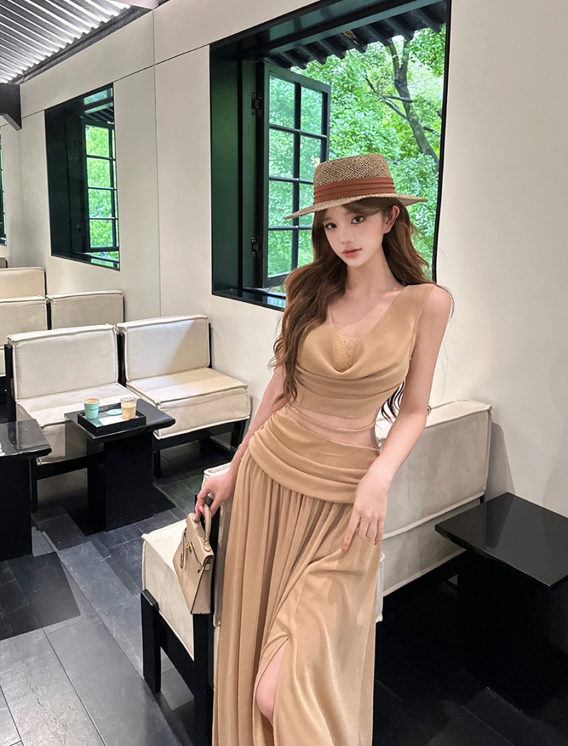 Hollow fashion lace long dress retro sexy dress for women