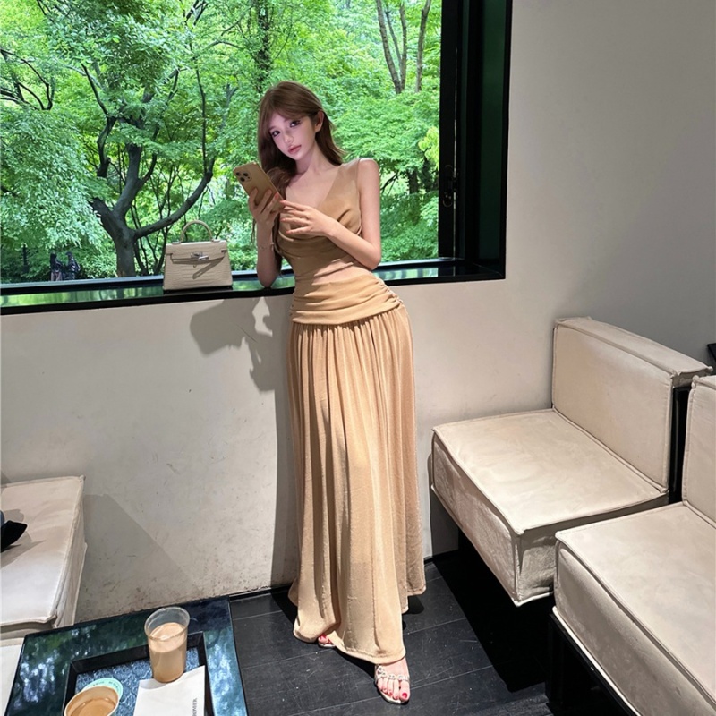 Hollow fashion lace long dress retro sexy dress for women