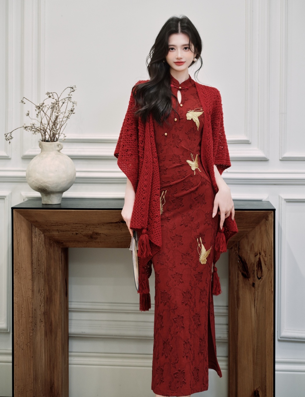 Retro maiden dress bride cheongsam