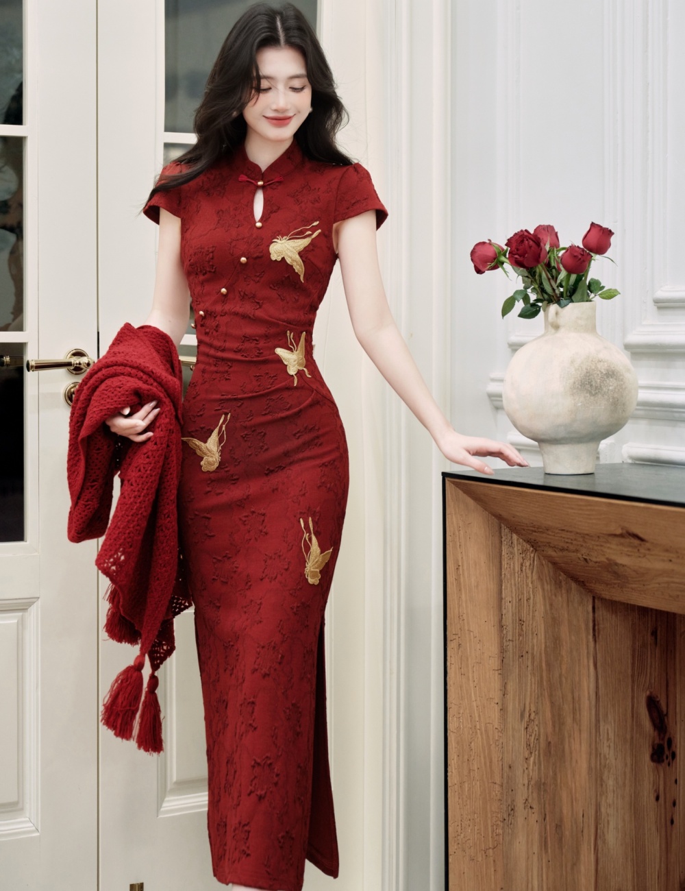 Retro maiden dress bride cheongsam