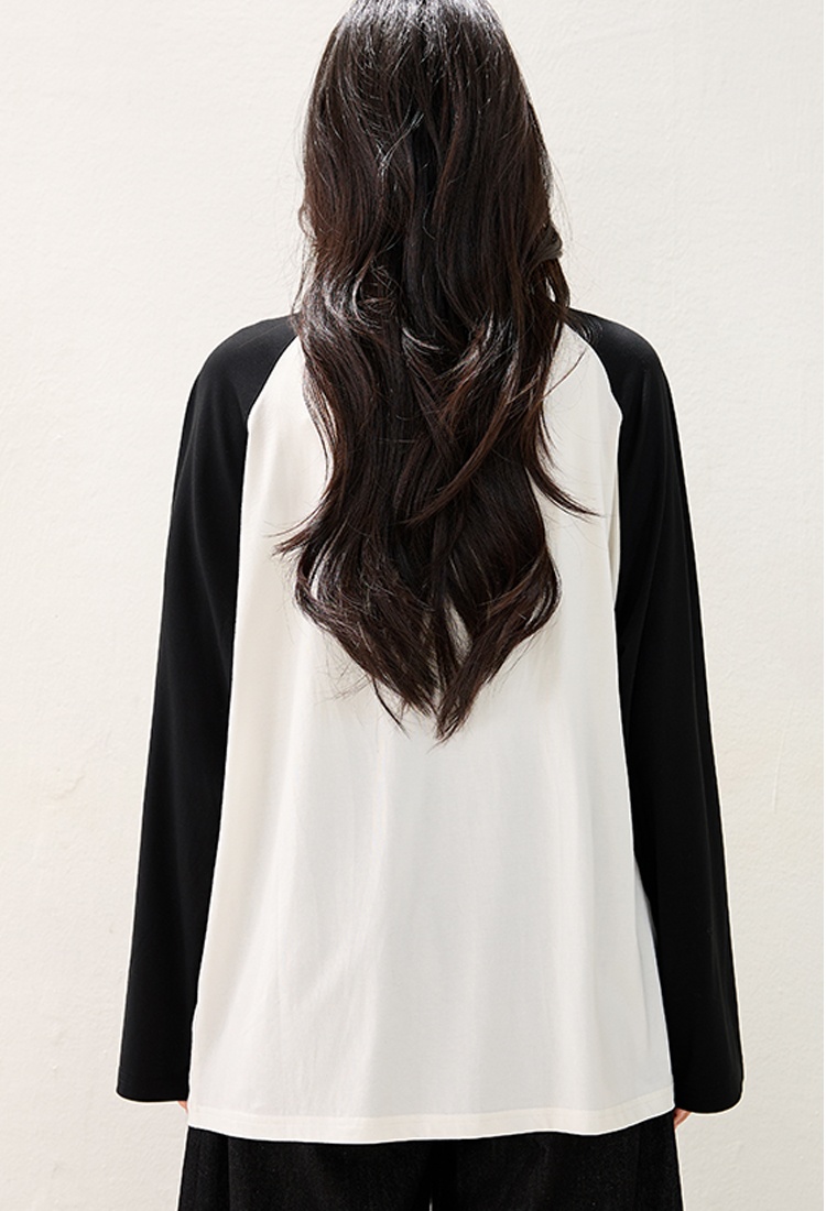 Mixed colors raglan long sleeve T-shirt thin hand-painted shirts