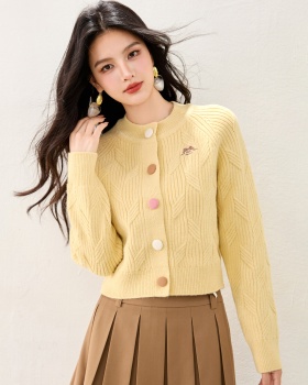 Sweet unique raglan sweater slim knitted cardigan