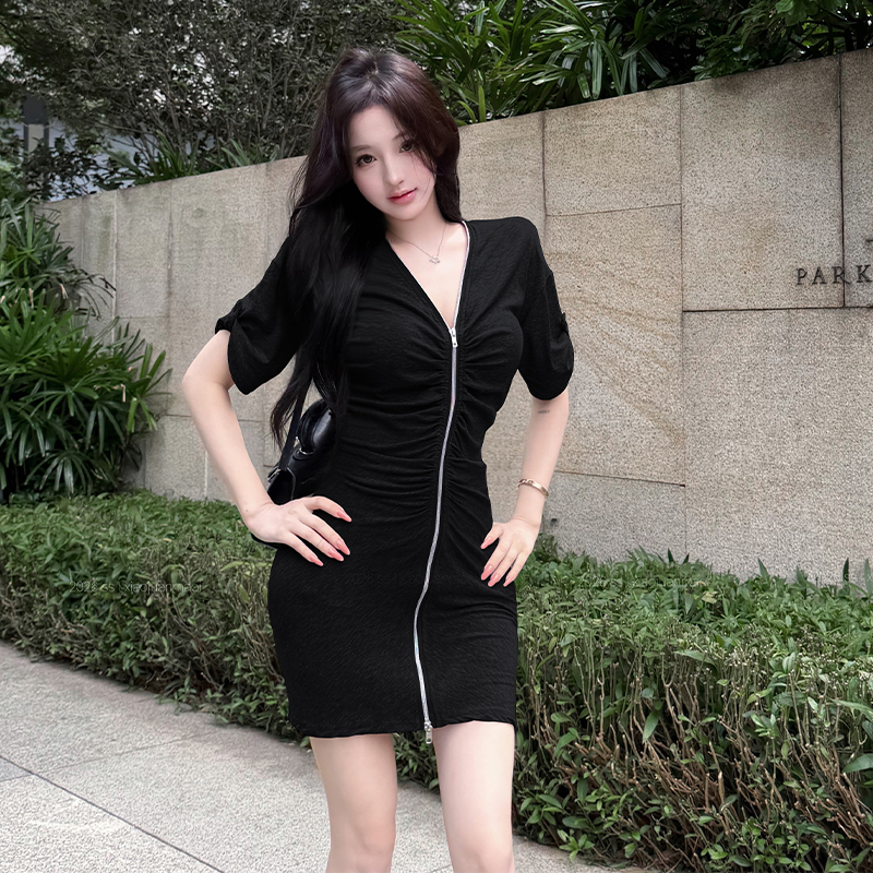 Summer sexy dress short sleeve T-back for women