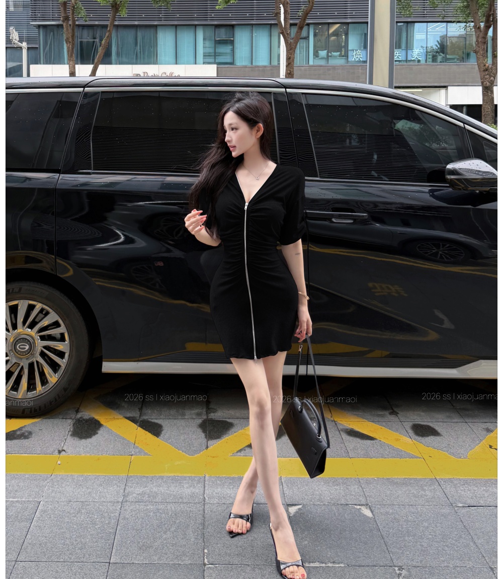 Summer sexy dress short sleeve T-back for women