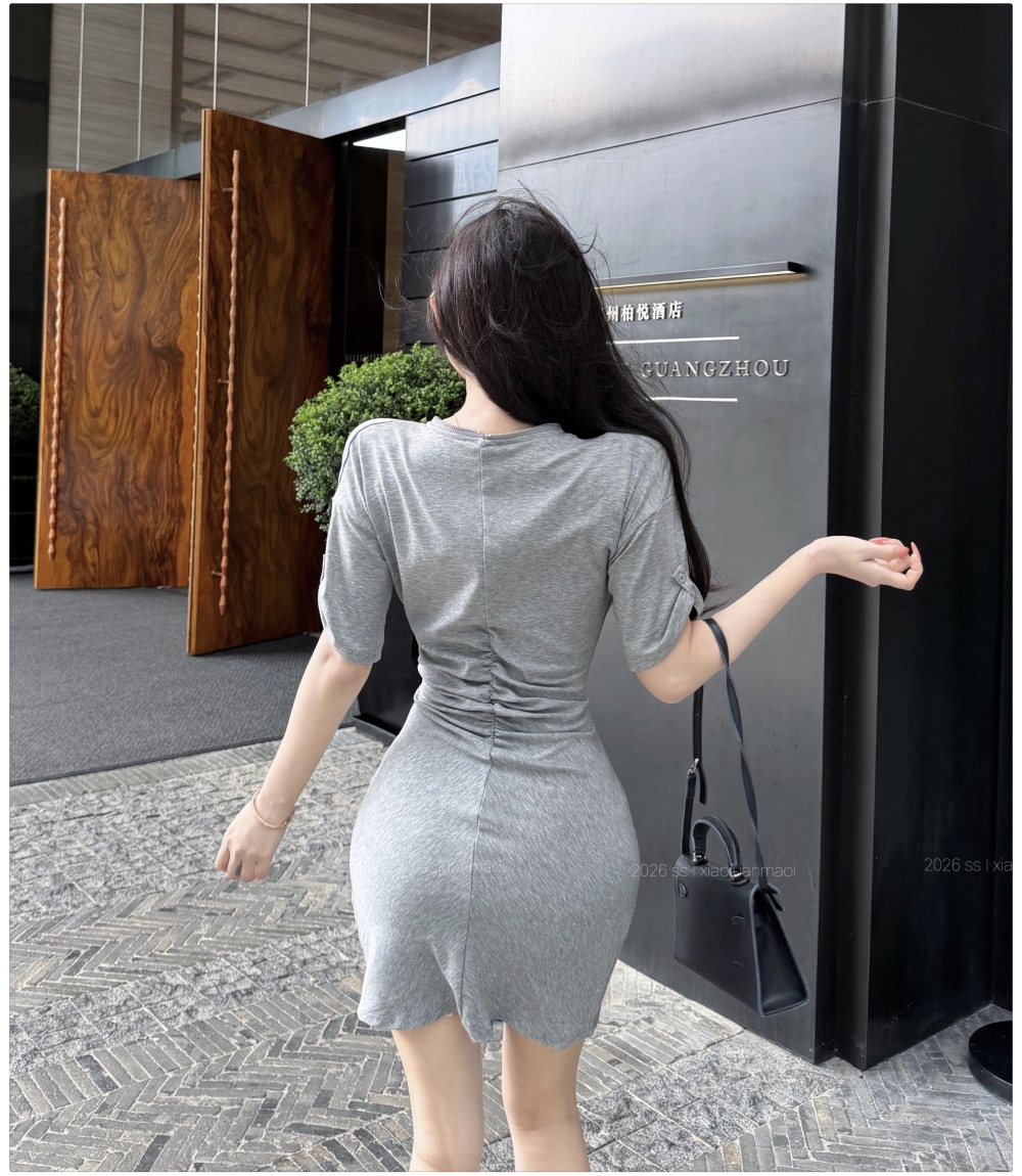 Summer sexy dress short sleeve T-back for women