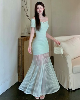 Curve sexy V-neck dress temperament knitted long dress