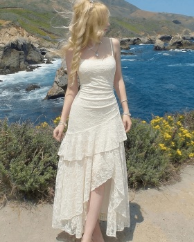 Jacquard long sling fold romantic elegant dress