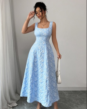 Elegant pinched waist long dress