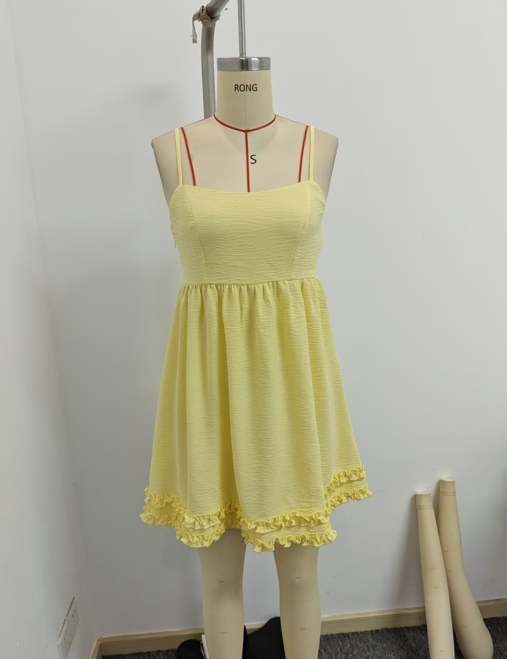 Mini elegant sling A-line wood ear dress