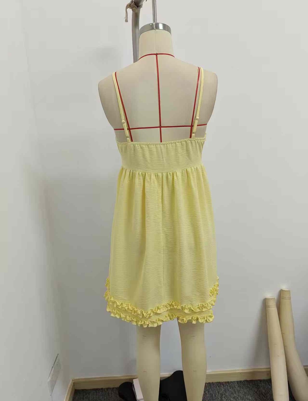Mini elegant sling A-line wood ear dress