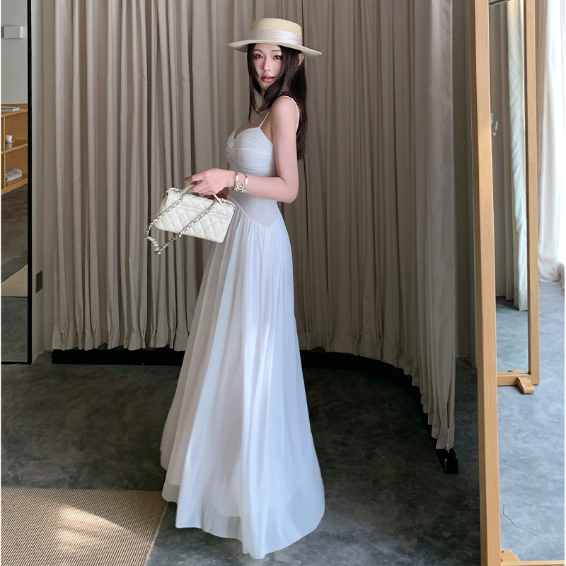 Lady France style vacation sling light luxury enticement dress