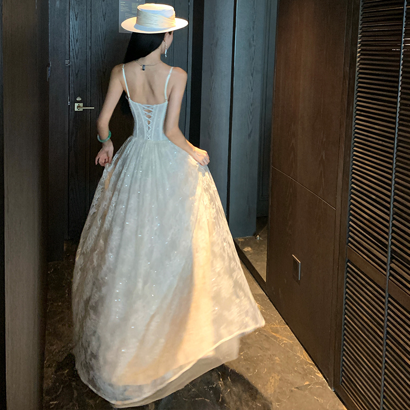 Sling light luxury dress France style long dress