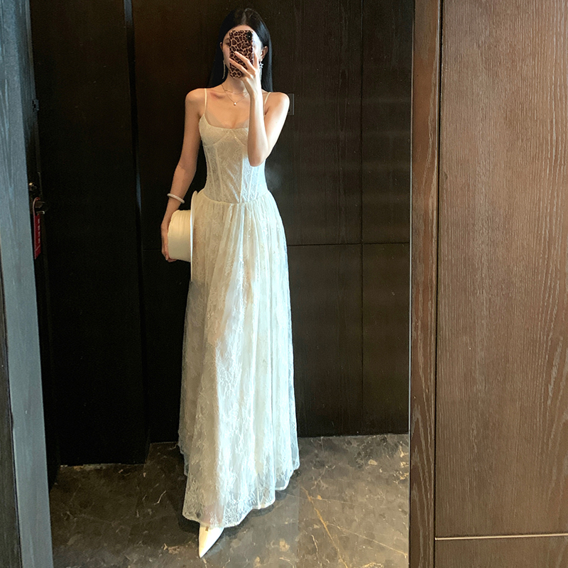 Sling light luxury dress France style long dress