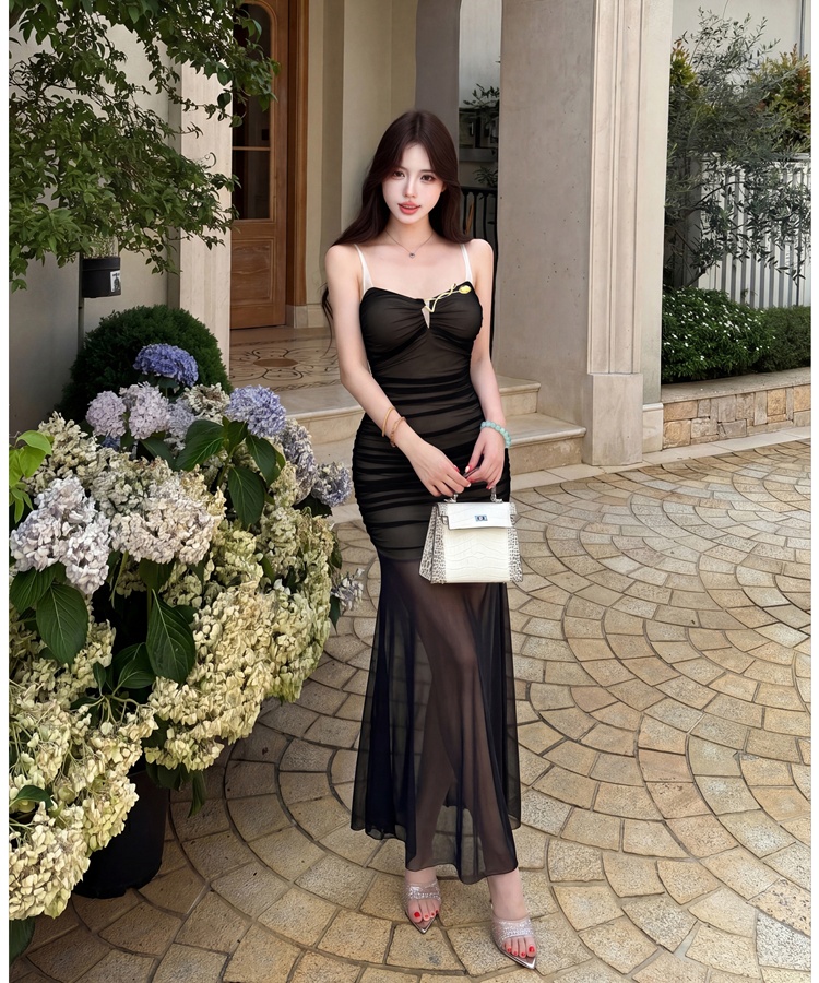 Mermaid slim long dress sling temperament dress for women