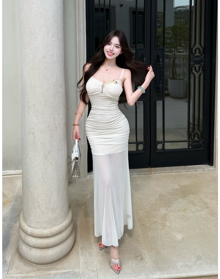 Mermaid slim long dress sling temperament dress for women