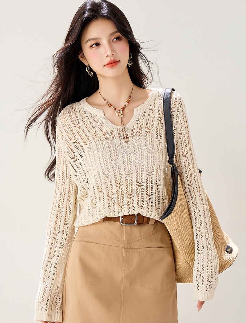 Light lazy sweater Western style thin smock for women
