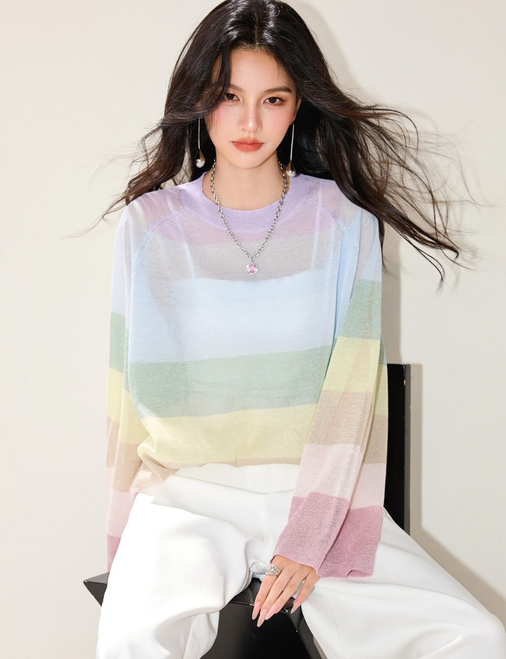 Sunscreen smock chiffon sweater for women