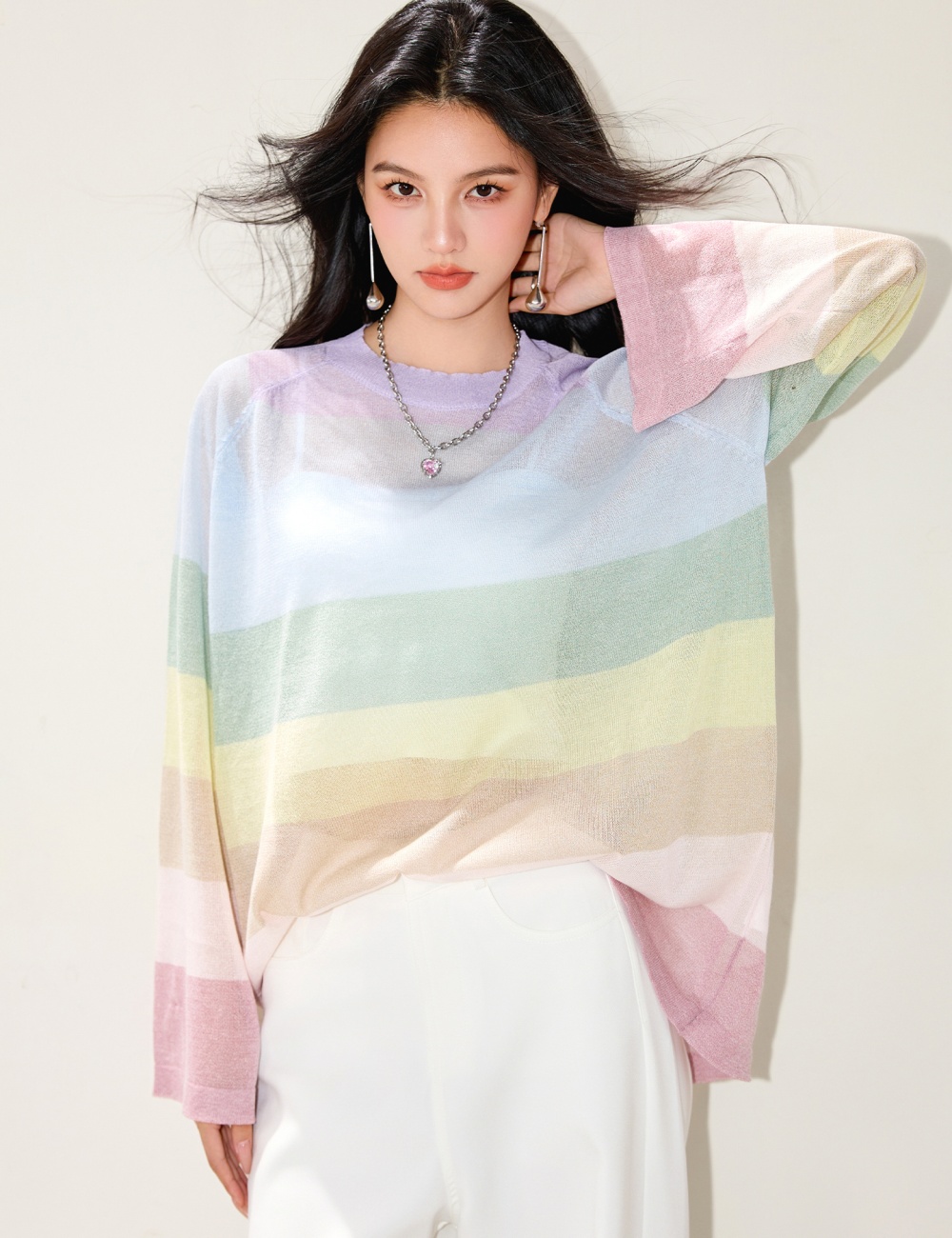 Sunscreen smock chiffon sweater for women