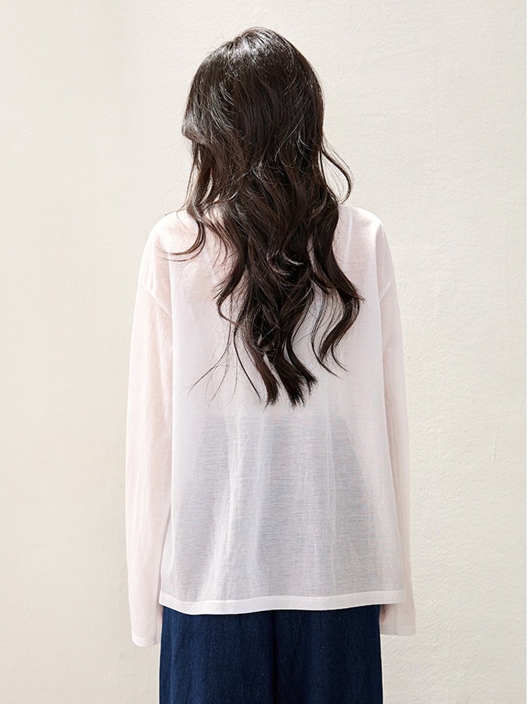 Long sleeve smock printing tops