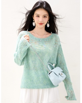 Wool pullover tops hollow autumn sweater