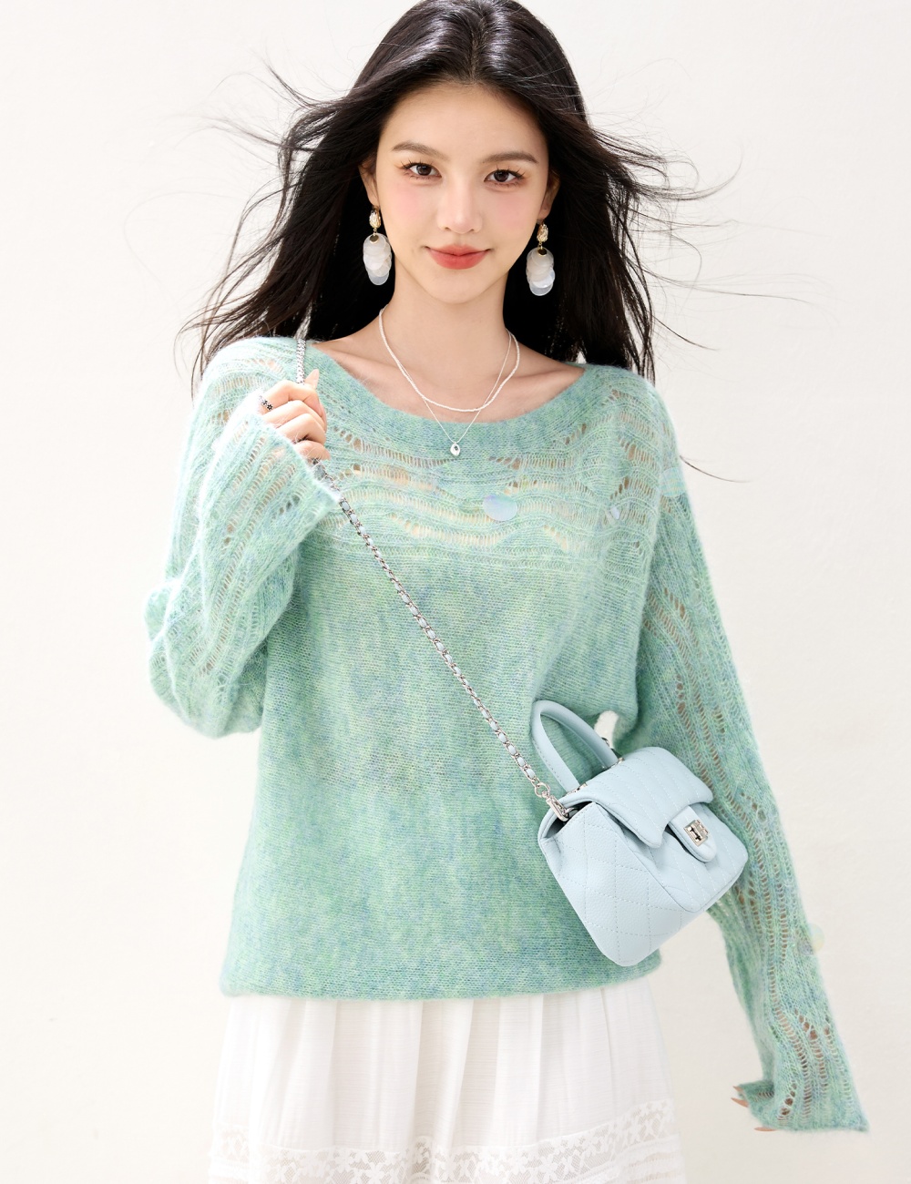 Wool pullover tops hollow autumn sweater