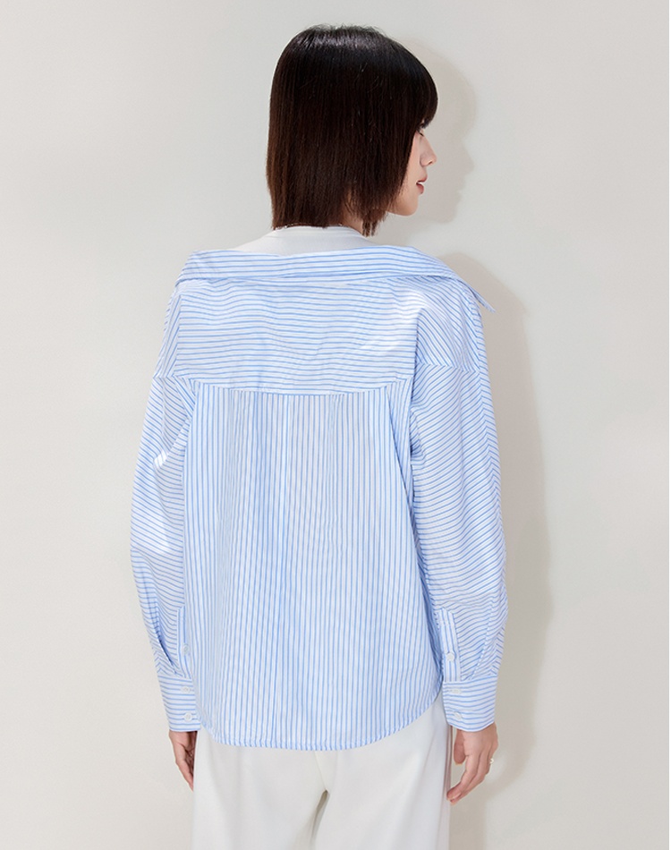 Unique all-match shirt Pseudo-two loose small shirt