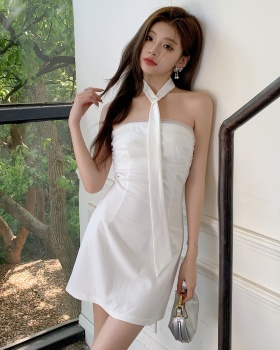 Temperament dress wrapped chest T-back for women