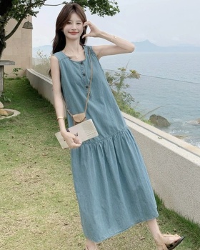 Sleeveless vacation dress temperament long dress for women